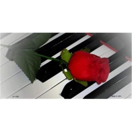 POWER HOUSE Piano Keys and Red Rose License Plates Tags PO125643